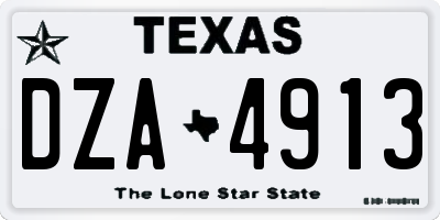 TX license plate DZA4913