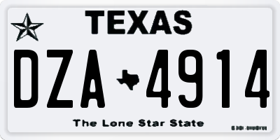 TX license plate DZA4914