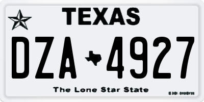 TX license plate DZA4927