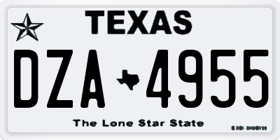 TX license plate DZA4955