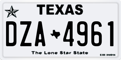 TX license plate DZA4961