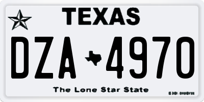 TX license plate DZA4970