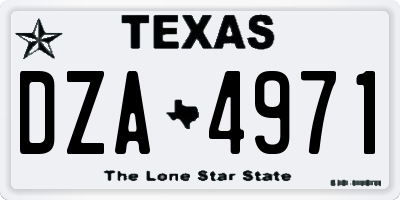 TX license plate DZA4971