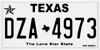 TX license plate DZA4973