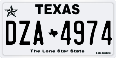 TX license plate DZA4974