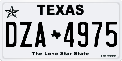 TX license plate DZA4975