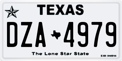 TX license plate DZA4979