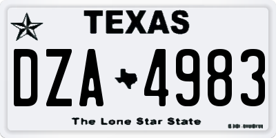 TX license plate DZA4983