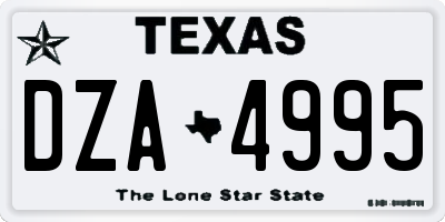 TX license plate DZA4995