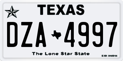 TX license plate DZA4997