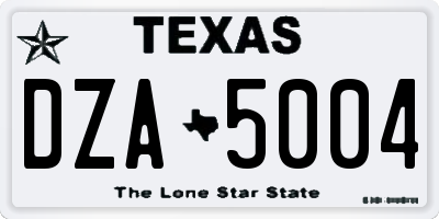 TX license plate DZA5004