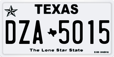 TX license plate DZA5015