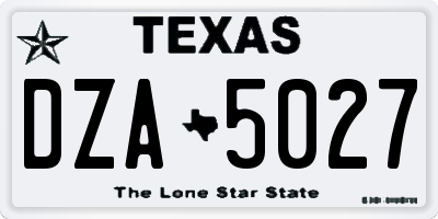 TX license plate DZA5027