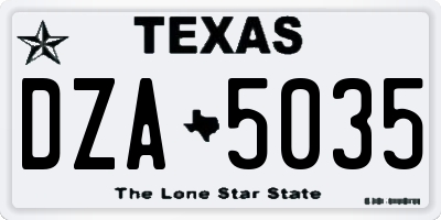 TX license plate DZA5035