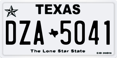 TX license plate DZA5041