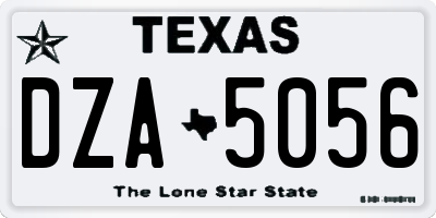 TX license plate DZA5056
