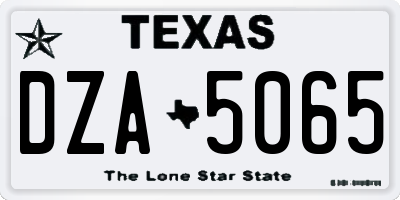 TX license plate DZA5065