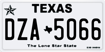 TX license plate DZA5066