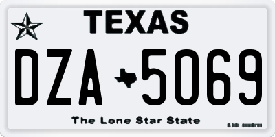 TX license plate DZA5069