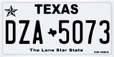 TX license plate DZA5073