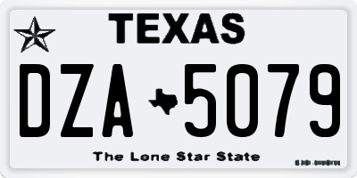 TX license plate DZA5079