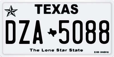TX license plate DZA5088