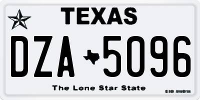 TX license plate DZA5096