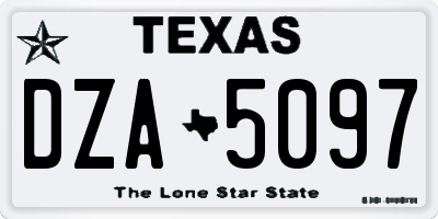TX license plate DZA5097