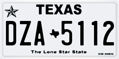 TX license plate DZA5112
