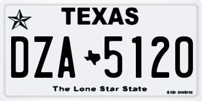 TX license plate DZA5120