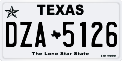 TX license plate DZA5126