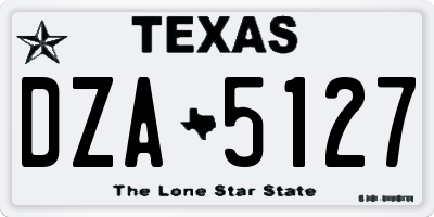 TX license plate DZA5127