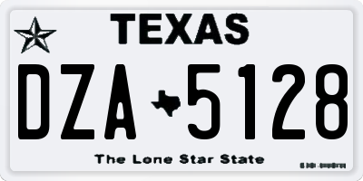 TX license plate DZA5128