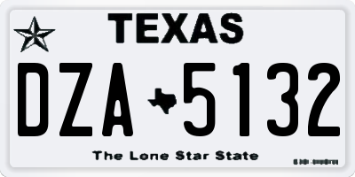 TX license plate DZA5132