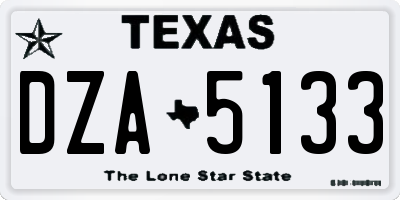 TX license plate DZA5133