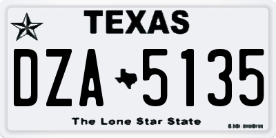 TX license plate DZA5135