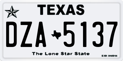TX license plate DZA5137