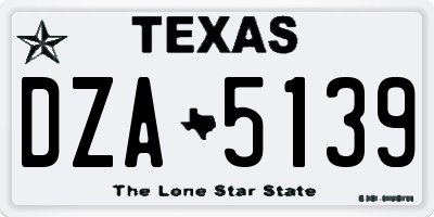 TX license plate DZA5139