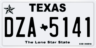 TX license plate DZA5141