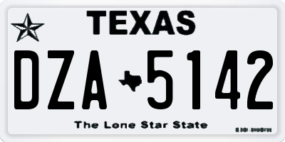 TX license plate DZA5142