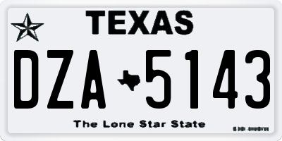 TX license plate DZA5143