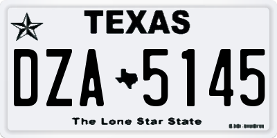TX license plate DZA5145