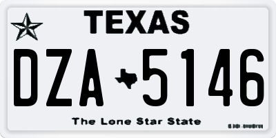 TX license plate DZA5146