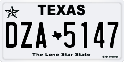 TX license plate DZA5147