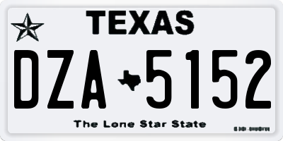 TX license plate DZA5152