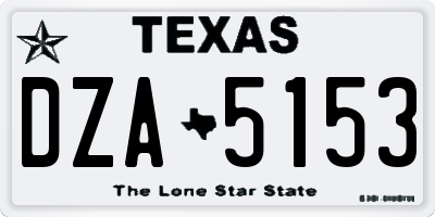 TX license plate DZA5153