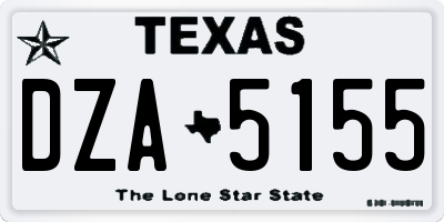 TX license plate DZA5155
