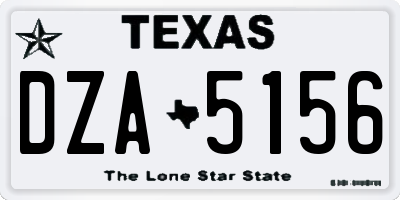 TX license plate DZA5156