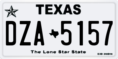 TX license plate DZA5157