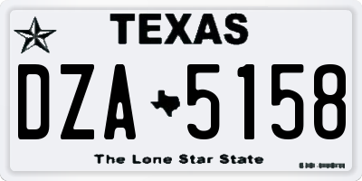 TX license plate DZA5158